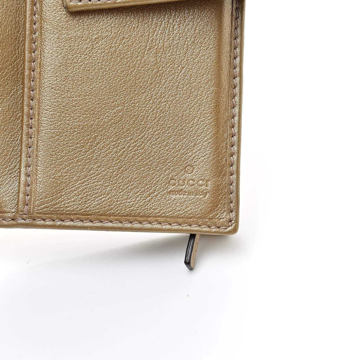 Gucci Metallic Guccissima Abbey Continental Wallet Gold 6 of 11