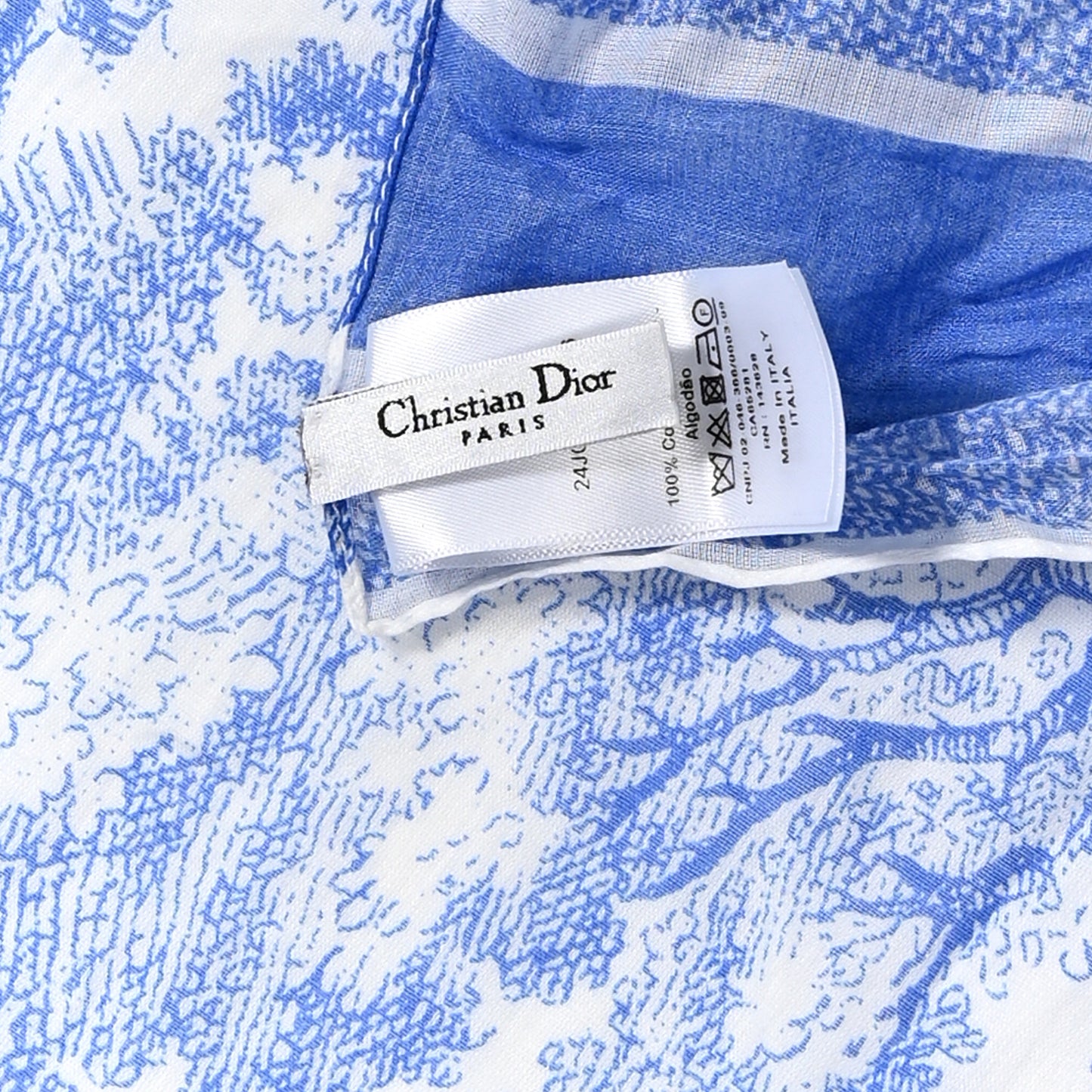 Cotton Fringe Dioriviera Toile De Jouy Sarong Blue