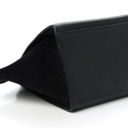 Celine Drummed Calfskin Suede Small Trapeze Black 6 of 9
