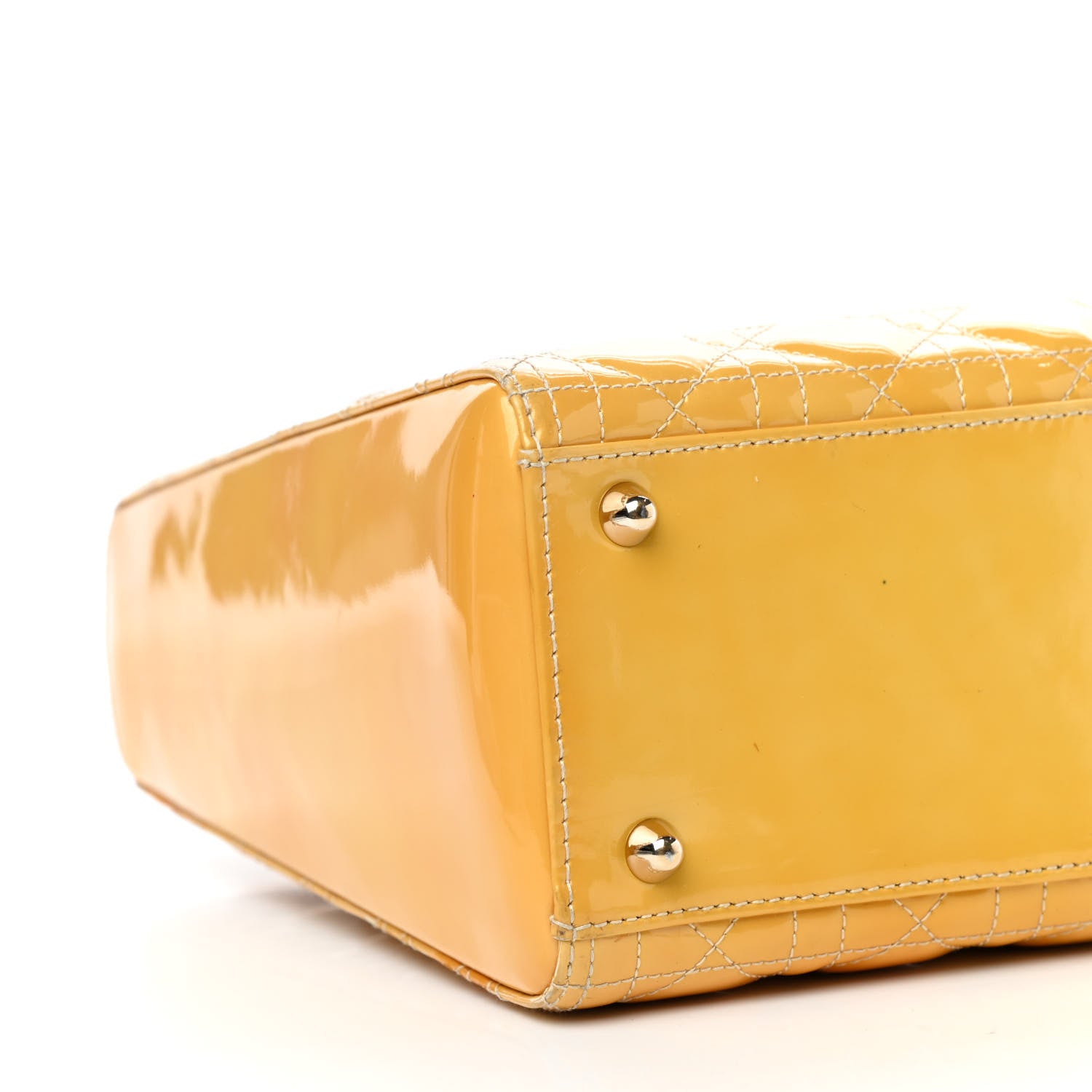 Christian Dior Patent Cannage Large Lady Dior Yellow 10 of 11
