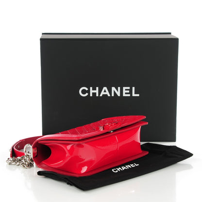 Chanel Patent Calfskin Quilted Medium Plexiglass Boy Flap Red 4 of 7