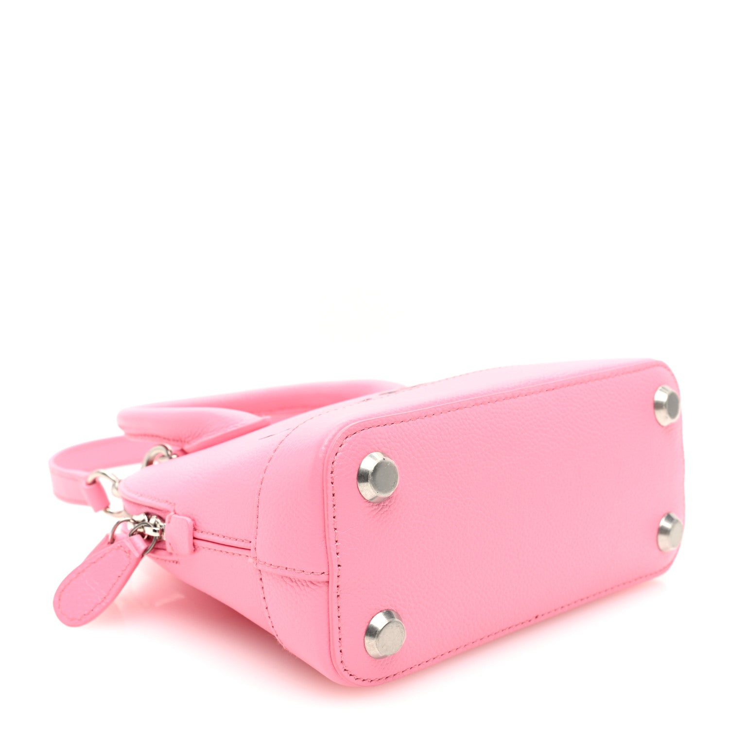 Balenciaga Signature Grained Calfskin Logo XXS Ville Top Handle Bag Rose Bubblegum Black 4 of 9