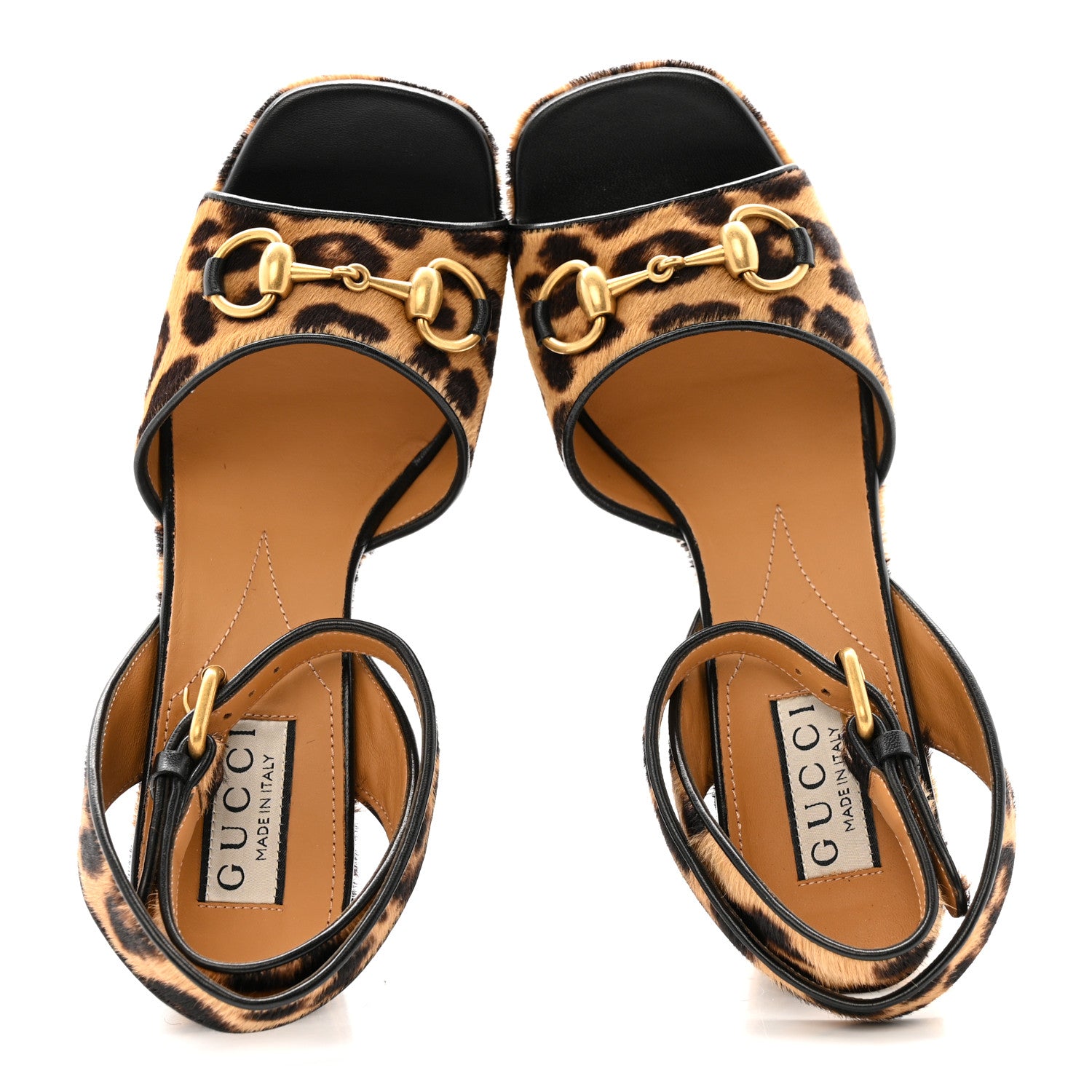 Gucci Calf Hair Leopard Print Horsebit 25/60mm Platform Sandals 36.5 Hazelnut Black 3 of 20