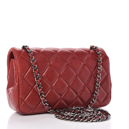 Chanel Lambskin Quilted Extra Mini Rectangular Flap Red 3 of 10
