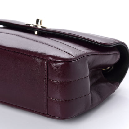Chanel Shiny Lambskin Quilted Small Chevron Miroir Burgundy 7 of 10