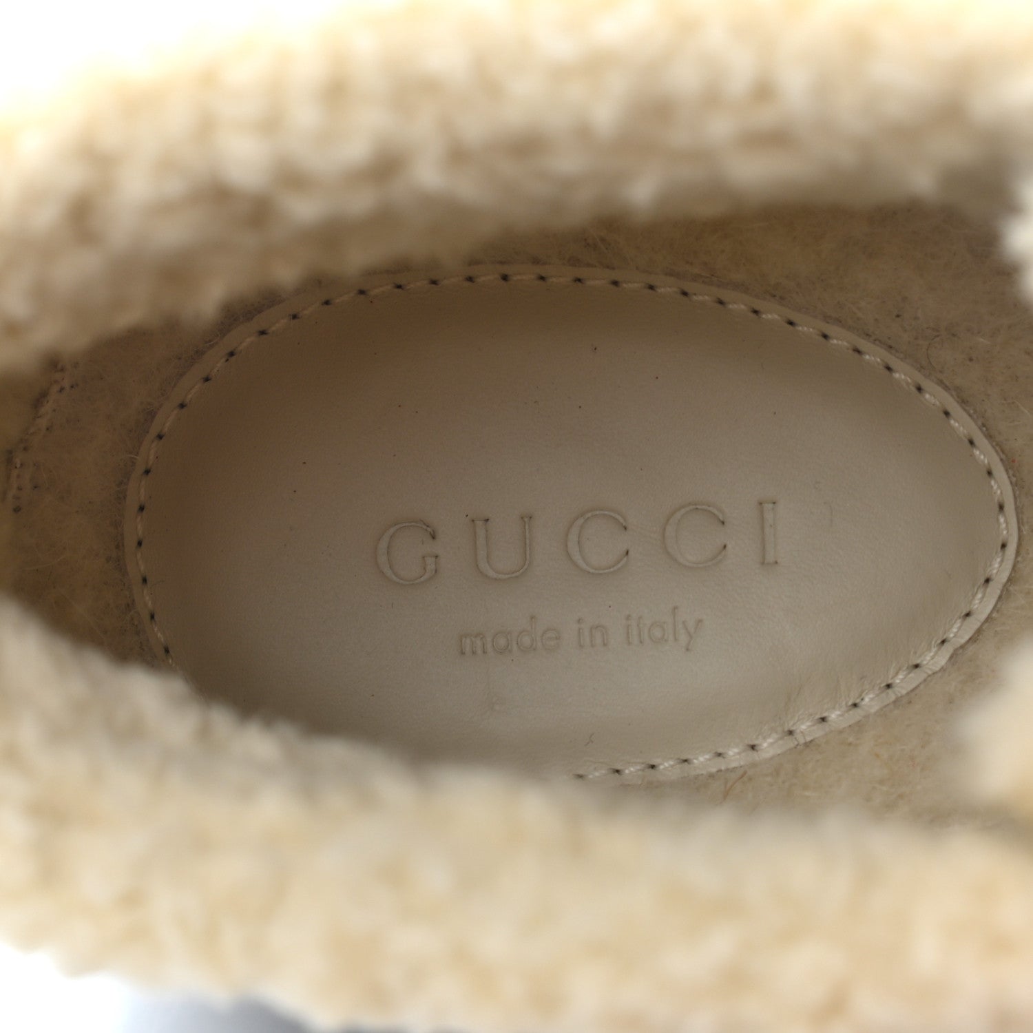 Gucci Calfskin Faux Shearling Studded Victor Ankle Boots 36 Black Mystic White 7 of 7