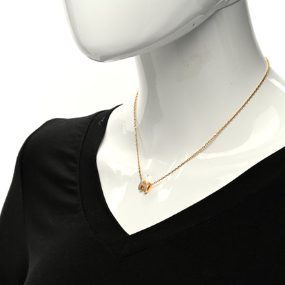 Hermes Lacquered Gold Mini Pop H Pendant Necklace Marron Glace 2 of 7
