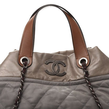 Chanel Iridescent Calfskin Quilted Large In The Mix Tote Grey 10 of 10