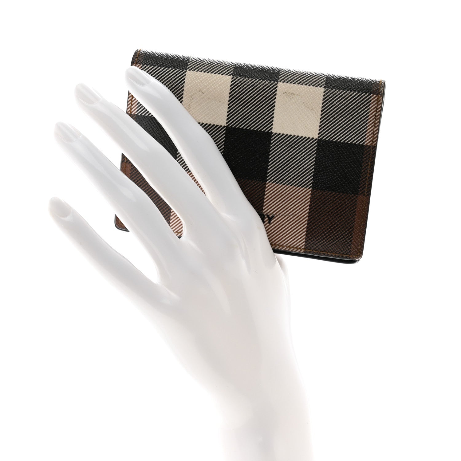 Burberry E-Canvas Giant Check Flint Card Case Dark Birch Brown 2 of 8
