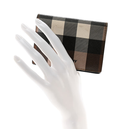 Burberry E-Canvas Giant Check Flint Card Case Dark Birch Brown 2 of 8