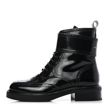 Louis Vuitton Glazed Calfskin Midtown Ankle Boots 37 Black 1 of 9