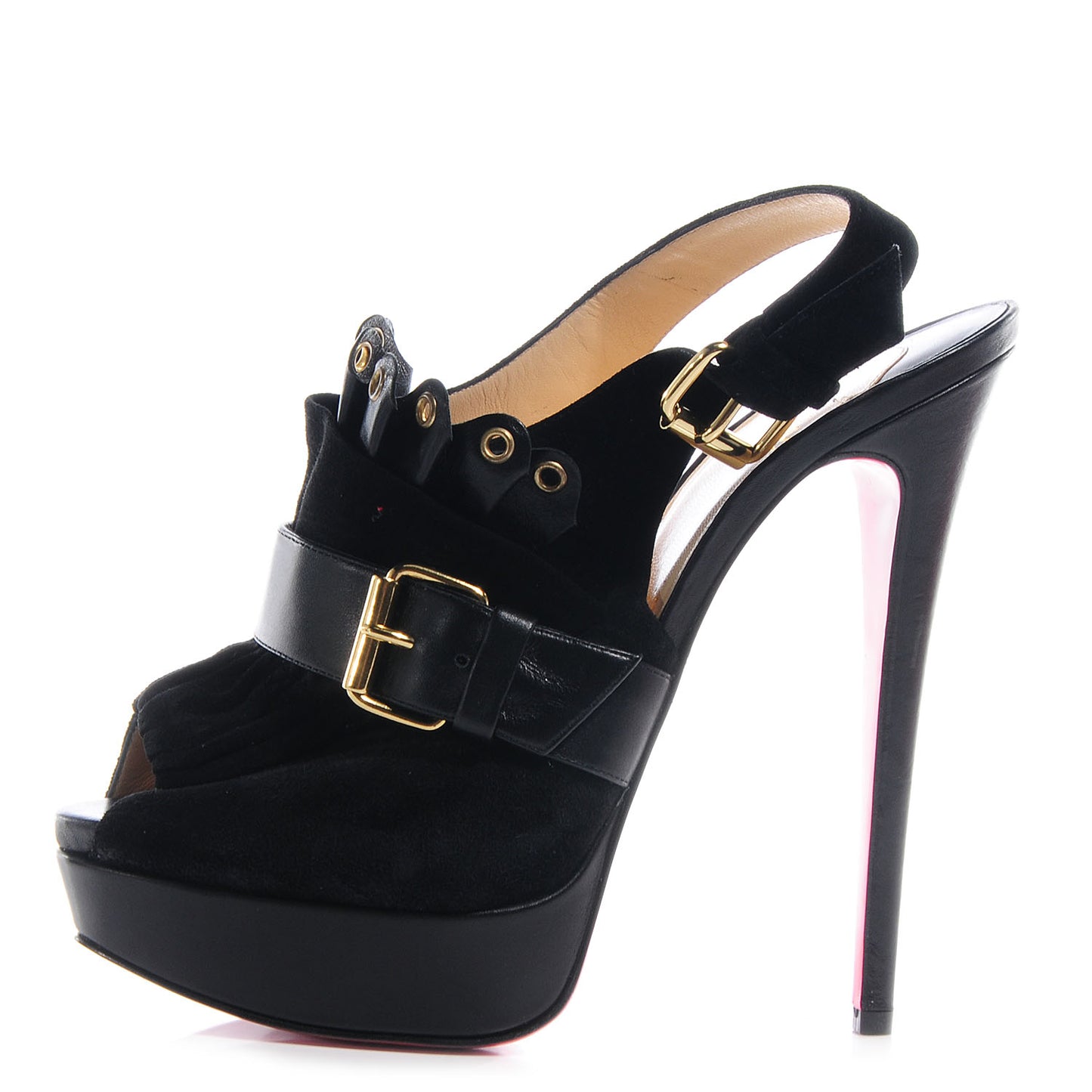 Velour Jem 150 Platform Peep Toe Sandals 39 Black