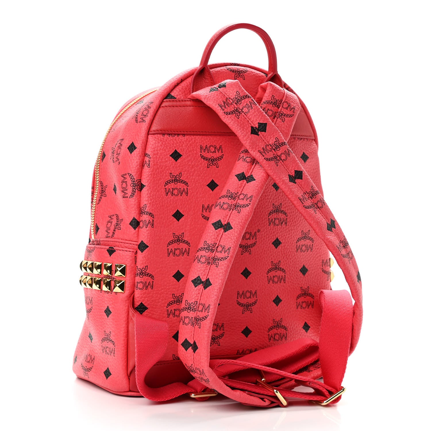 MCM Visetos Small Side Stud Stark Backpack Corail 3 of 9