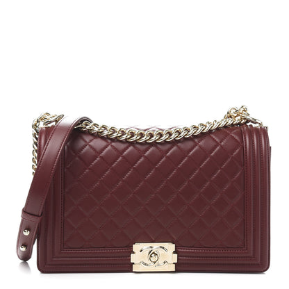 Chanel Lambskin Quilted New Medium Boy Flap Dark Red 1 of 12