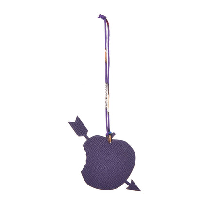 Hermes Togo Epsom Apple Arrow Petit H Bag Charm Chocolate Iris 1 of 3