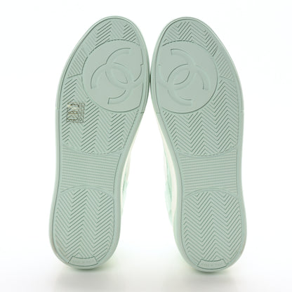 Chanel Cotton Sneakers 40.5 Light Turquoise White 6 of 9