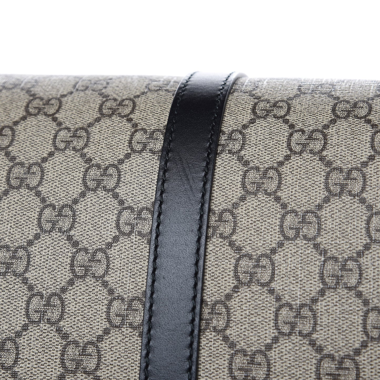GG Supreme Monogram Selleria Calfskin Large Duffle Beige Ebony Black