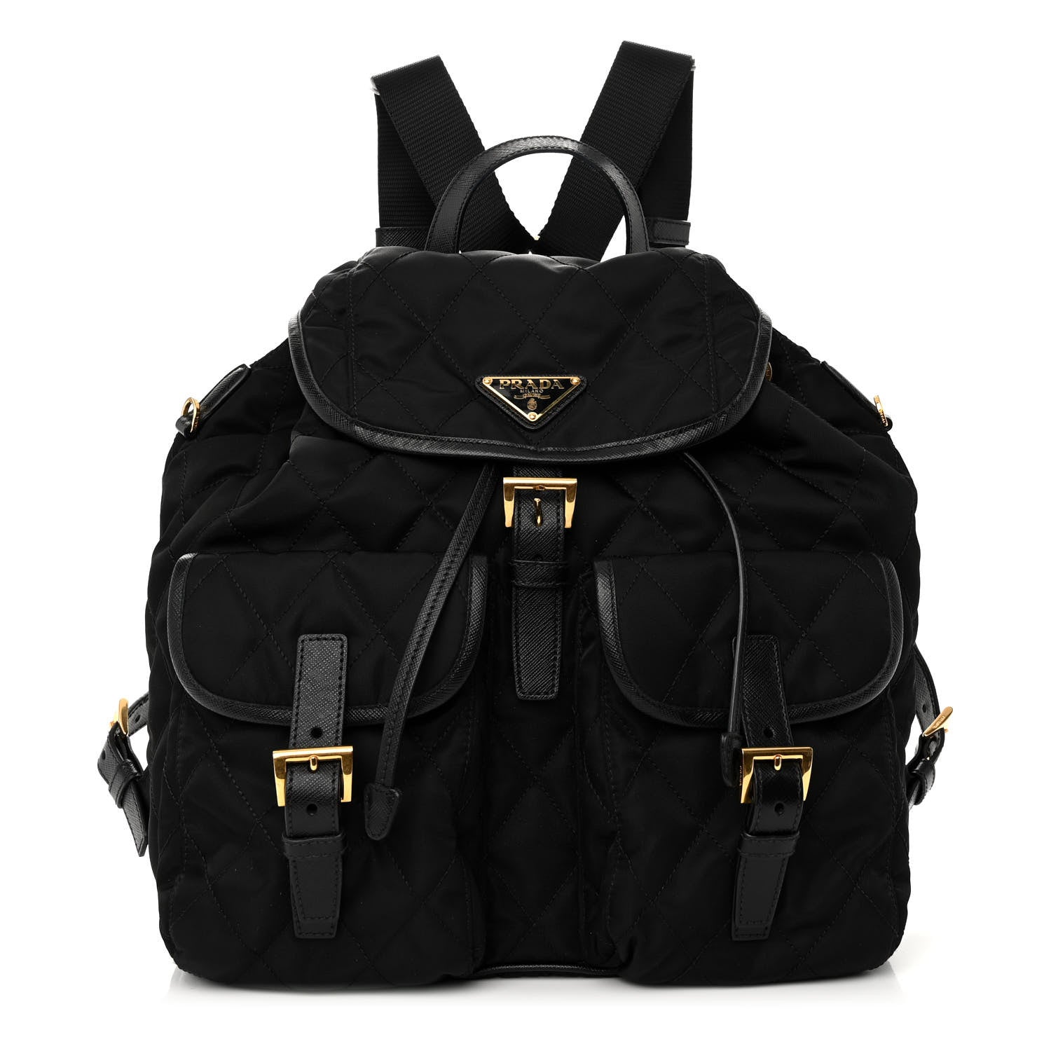 Prada Tessuto Saffiano Impuntu Backpack Black 1 of 9