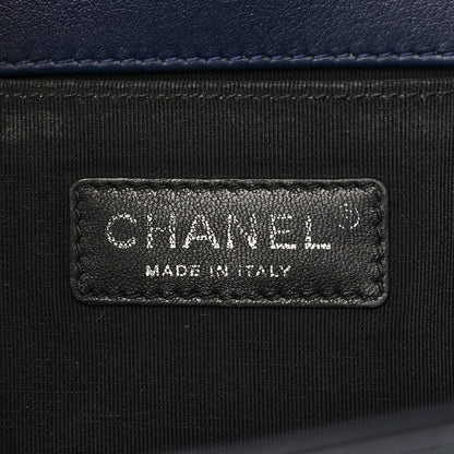 Chanel Patent Calfskin Quilted Medium Plexiglass Boy Flap Navy 6 of 11