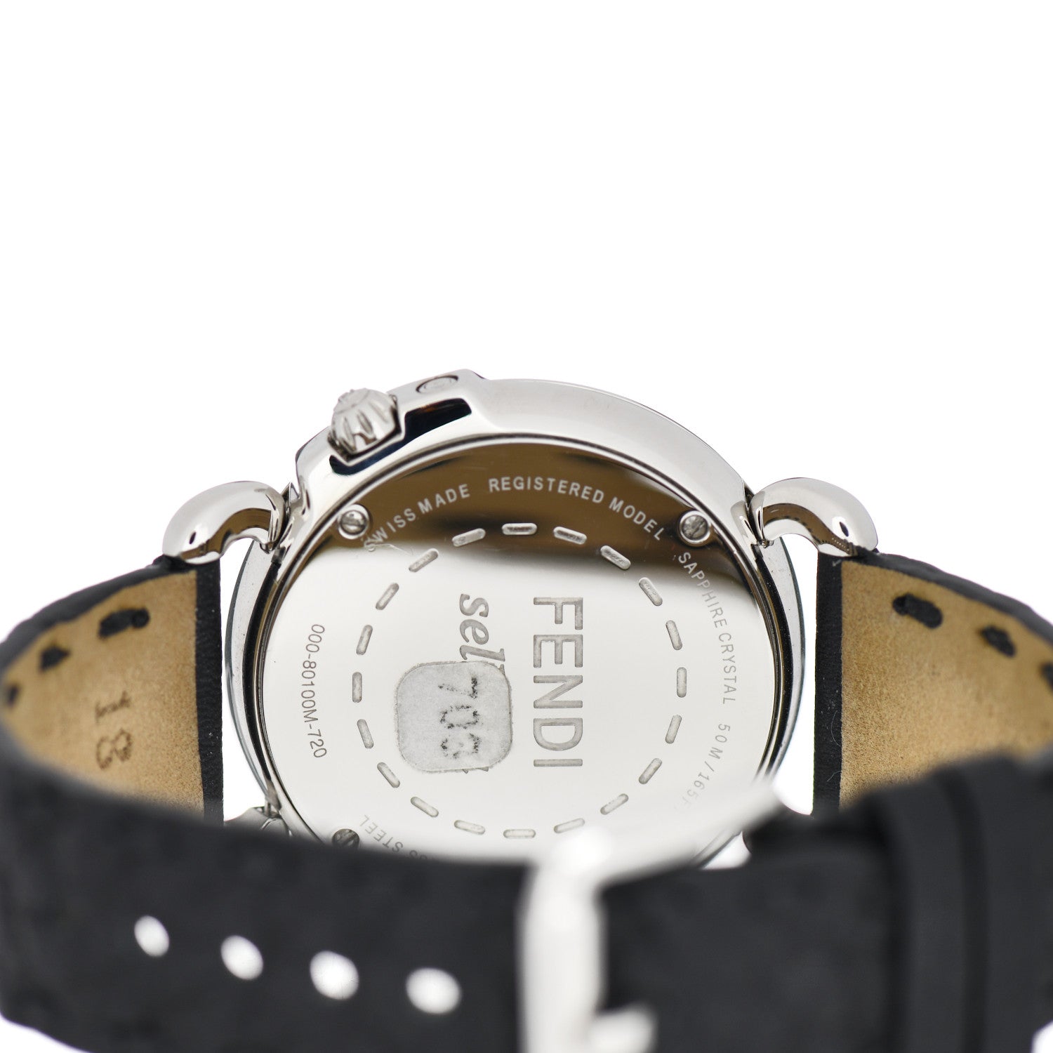 Fendi Stainless Steel 18K Rose Gold Calfskin Diamond Mother of Pearl 37mm Selleria Quartz Watch 4 of 5