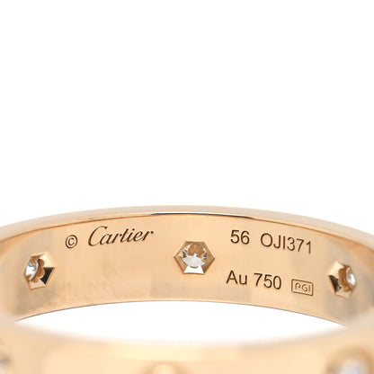 Cartier 18K Yellow Gold 8 Diamond 4mm LOVE Wedding Band Ring 56 7.5 5 of 5