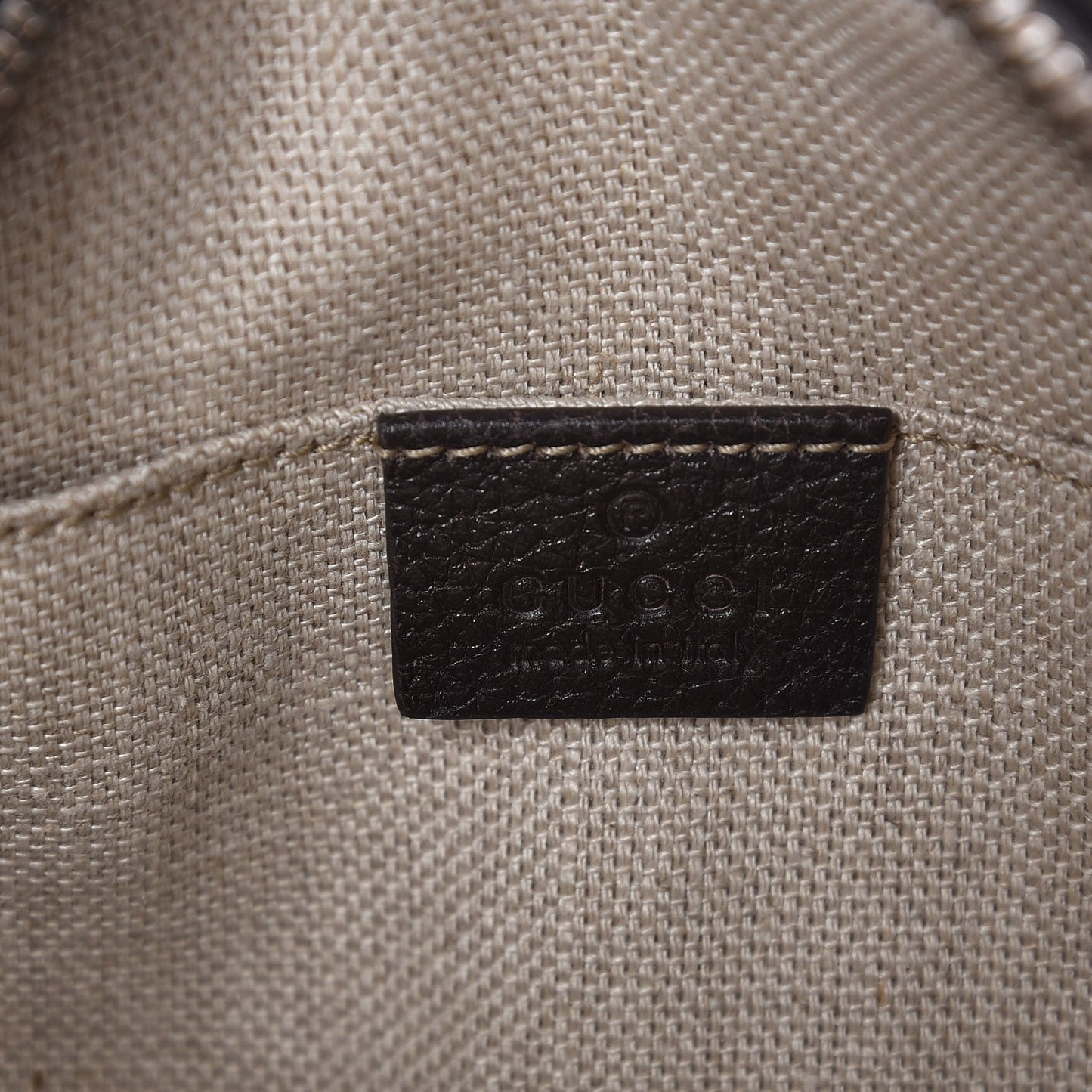 Textured Calfskin Web Small Webby Bee Shoulder Bag Brown Coffee