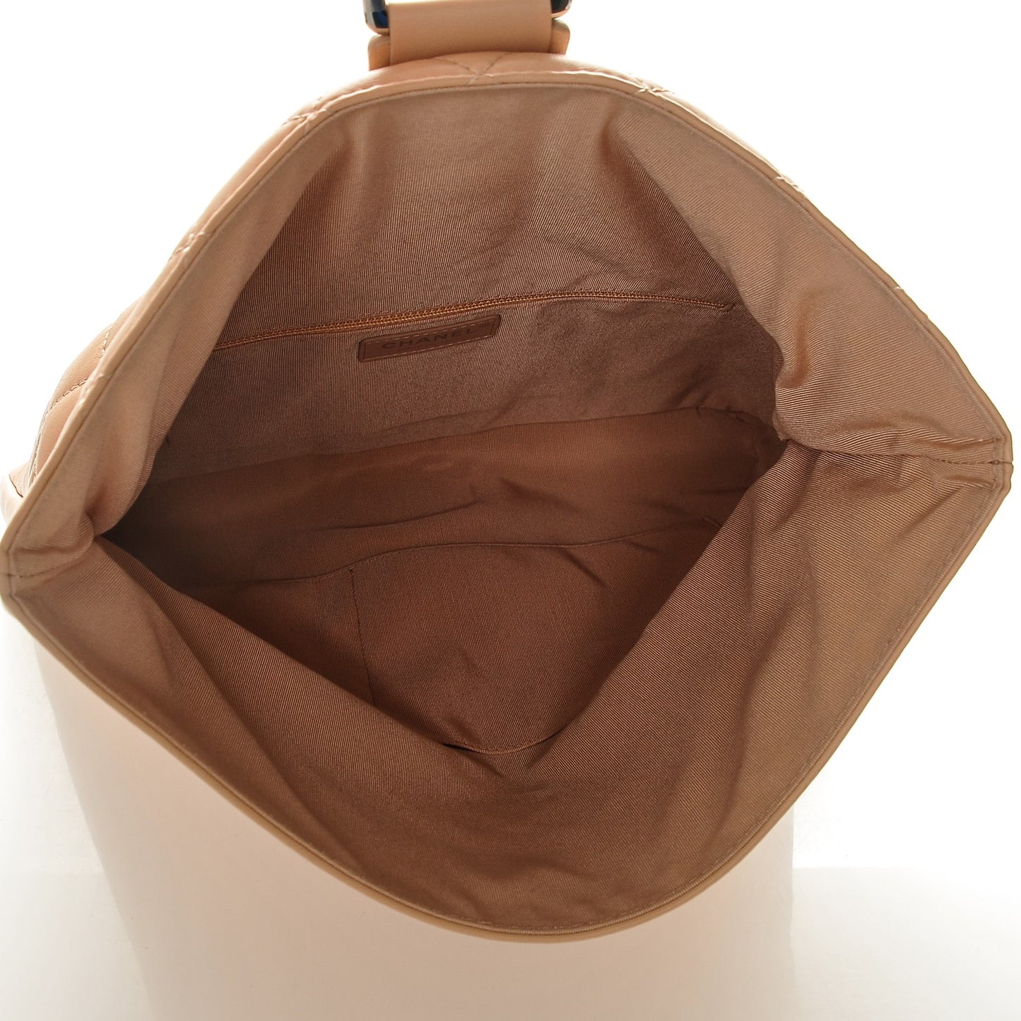 Lambskin Quilted Grip Clutch Nude