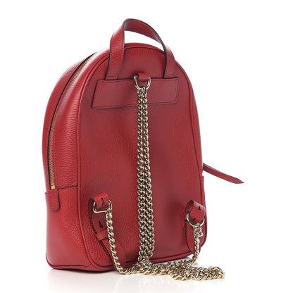 Gucci Pebbled Calfskin Soho Chain Backpack Red 2 of 10