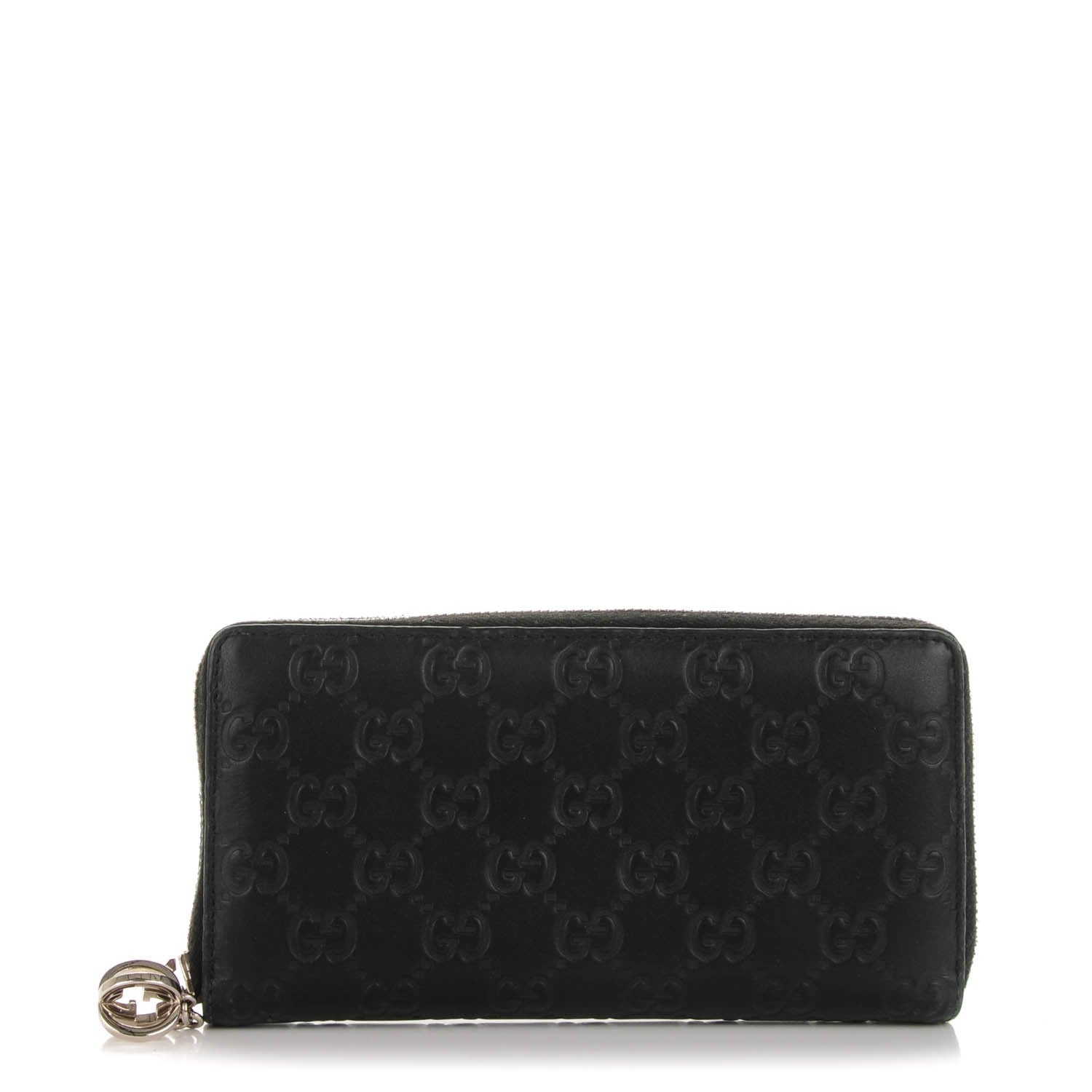 Gucci Guccissima Large Twins Zip Around Wallet Black 1 of 10
