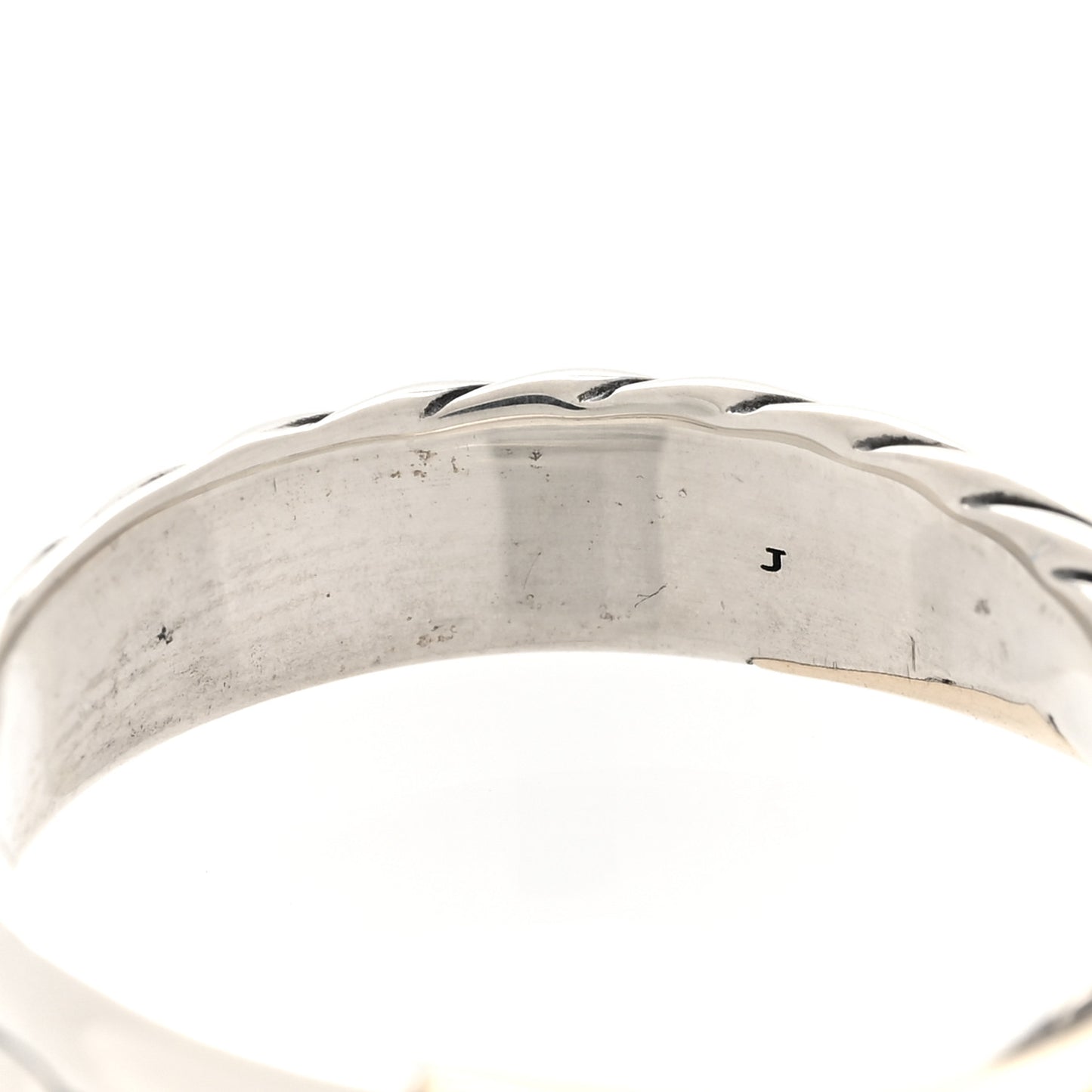 Sterling Silver 18K Yellow Gold Crossover Two Row Ring 54 7