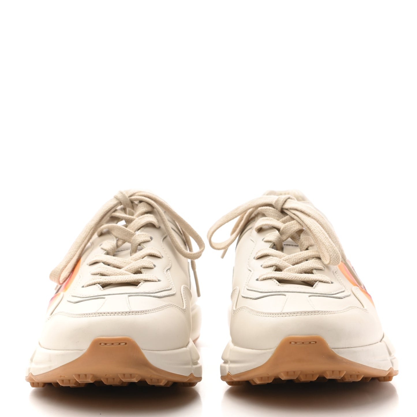 Calfskin Interlocking G Heart Rhyton Sneakers 40.5 Mystic White