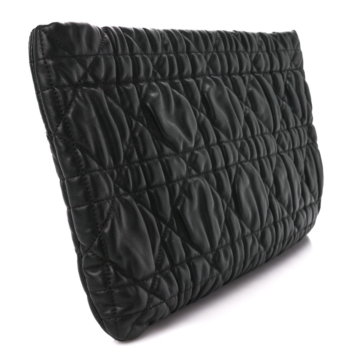 Christian Dior Lambskin Cannage Pouch Black 3 of 12