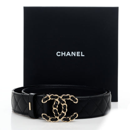 Chanel Calfskin Quilted CC Chain Belt 85 34 Black 8 of 8