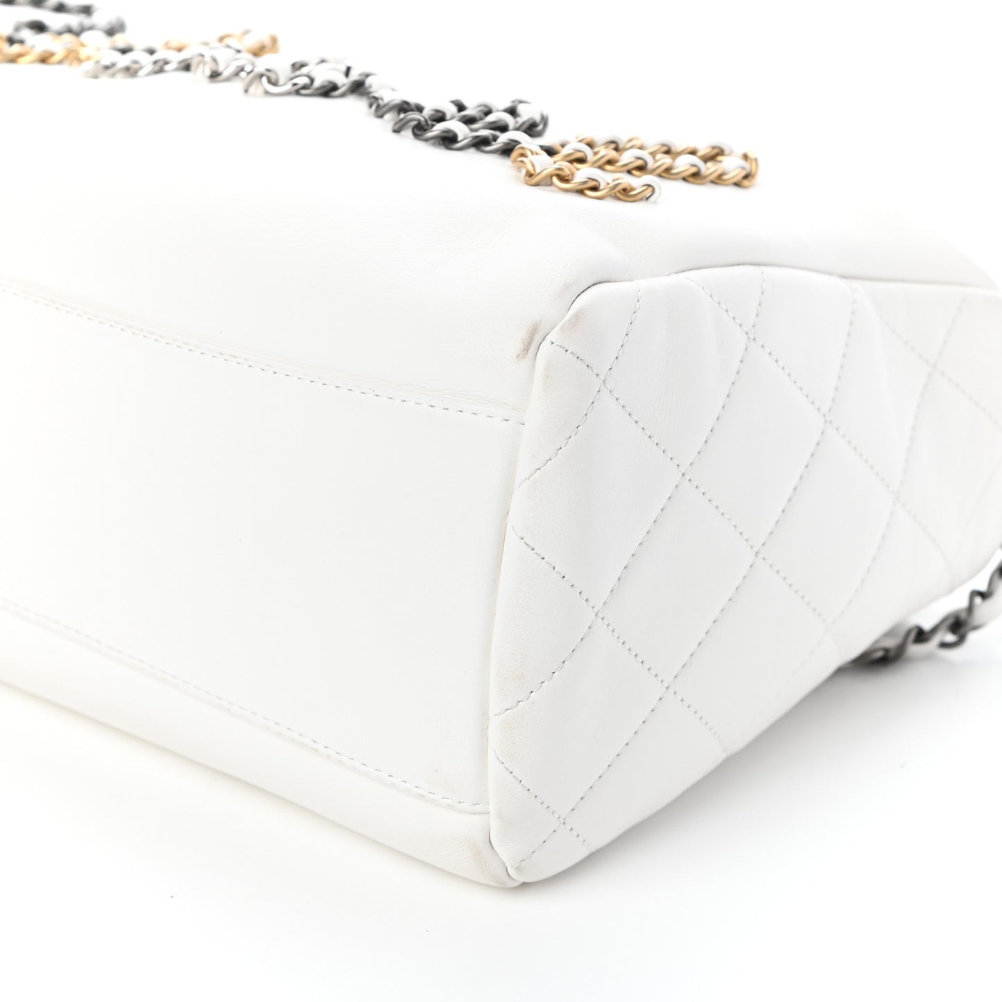 Calfskin Chain 20s Signature Hobo White