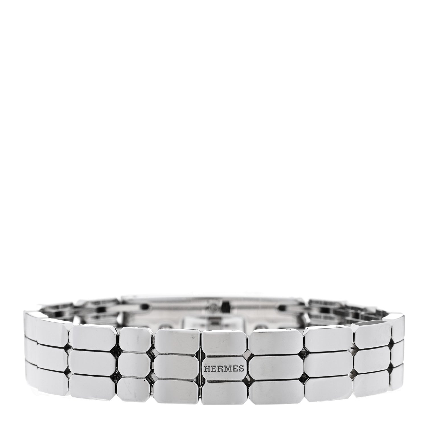 Hermes Stainless Steel Diamond 16mm Kelly Quartz Watch 2 of 5
