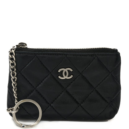 Chanel Lambskin Quilted Key Holder Case Black 1 of 8
