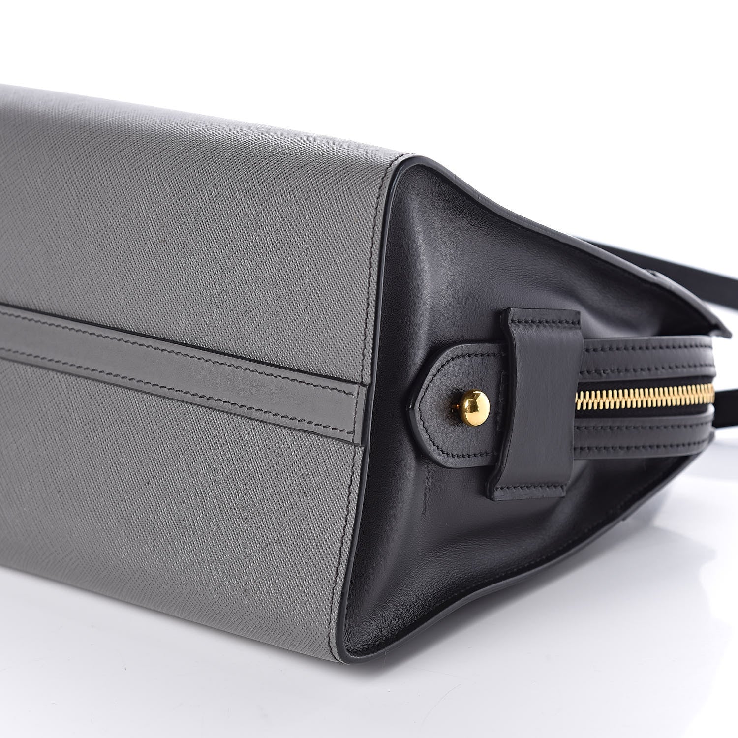 Prada Saffiano City Calf Medium Esplanade Tote Mercurio Black 8 of 8