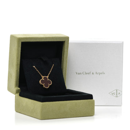 Van Cleef & Arpels 18K Yellow Gold Carnelian Vintage Alhambra Pendant Necklace 7 of 7