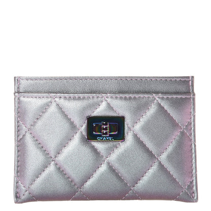 Chanel Iridescent Lambskin Quilted Reissue Card Holder Light Purple 1 of 9