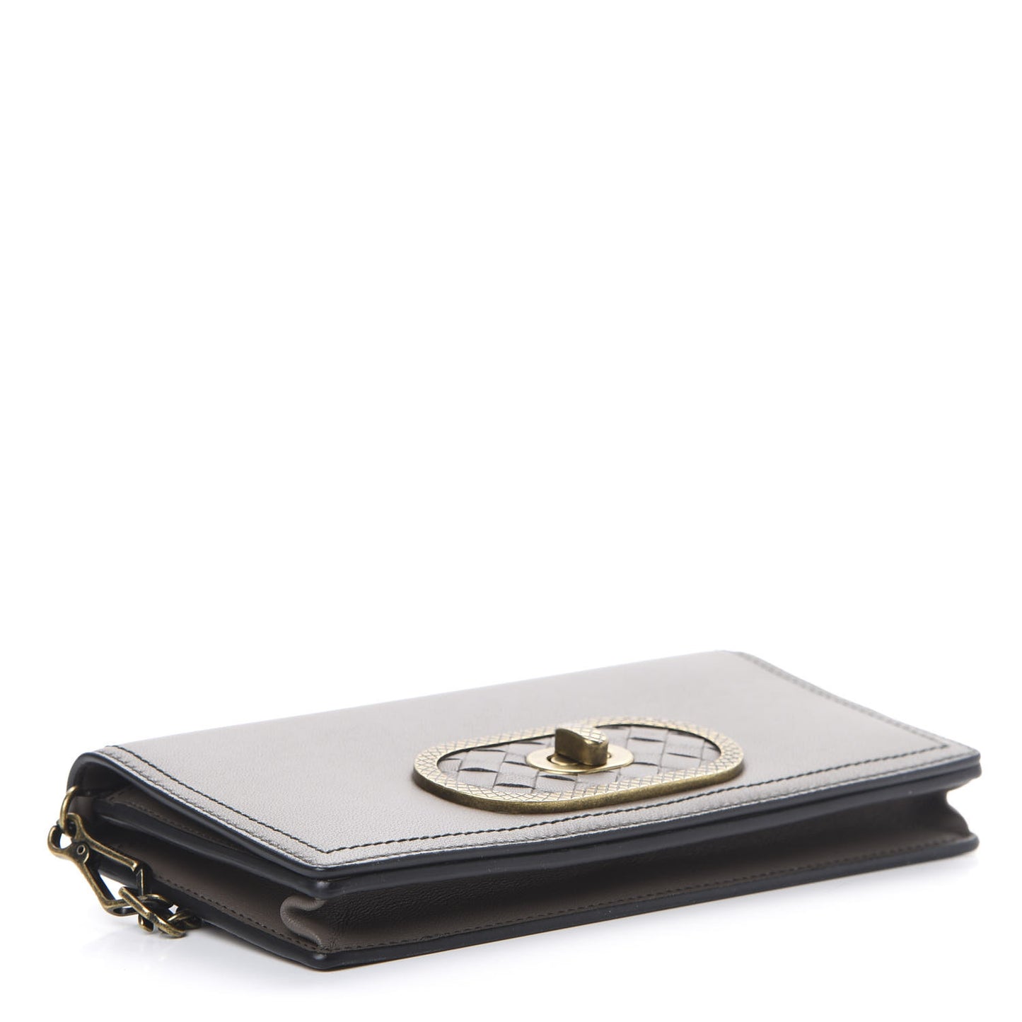 Nappa Intrecciato Ellittica Chain Wallet New Steel