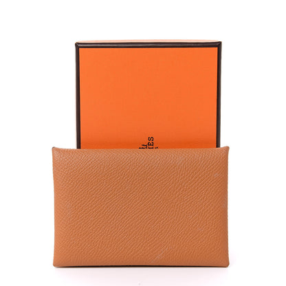 Hermes Epsom Calvi Card Case Gold 10 of 10