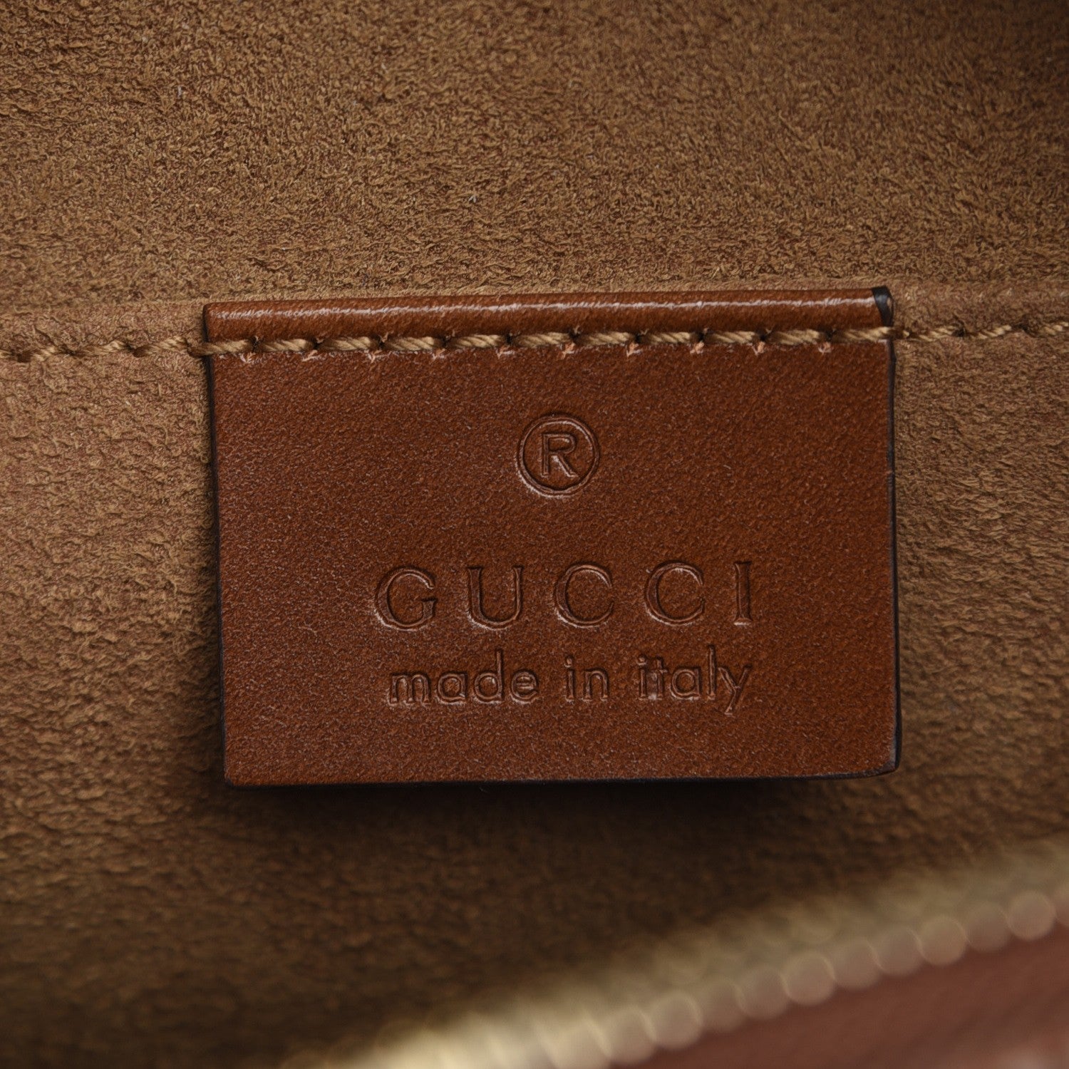 Gucci GG Supreme Monogram Cuoio Toscano Mini Chain Shoulder Bag Beige Ebony Cuir 7 of 9