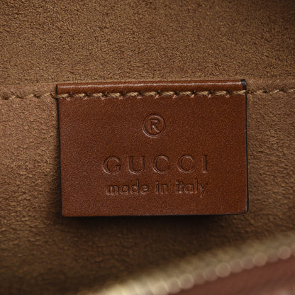 Gucci GG Supreme Monogram Cuoio Toscano Mini Chain Shoulder Bag Beige Ebony Cuir 7 of 9