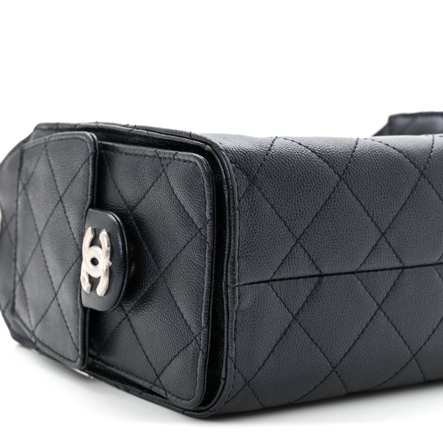 Chanel Metallic Caviar Quilted Mini Chanel 25 Handbag Dark Blue 9 of 11