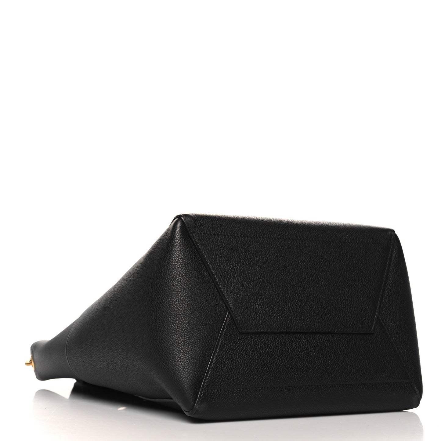 Soft Grained Calfskin Sangle Bucket Bag Black