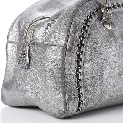 Chanel Metallic Goatskin Medium Luxe Ligne Bowler Tote Silver 19 of 23