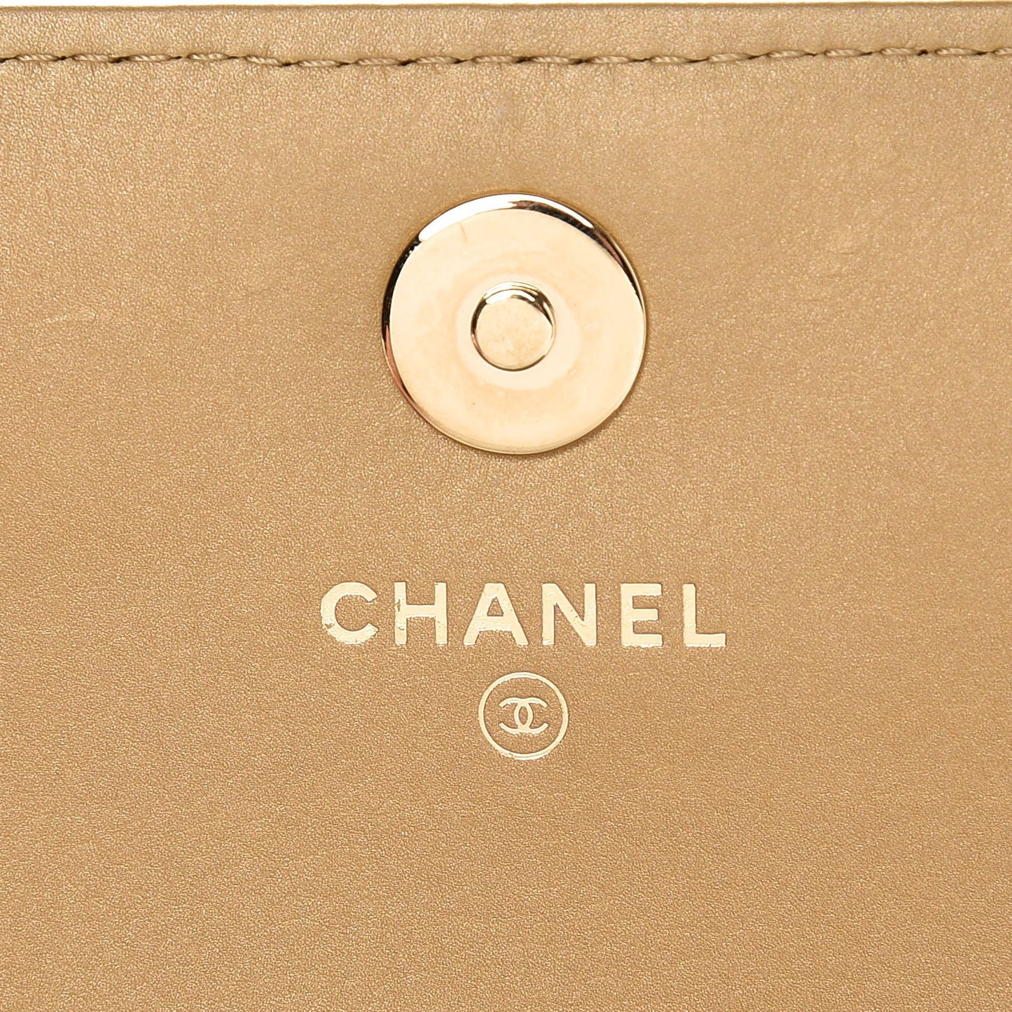 Calfskin Chevron Quilted Boy Wallet On Removable Chain WOC Dark Beige