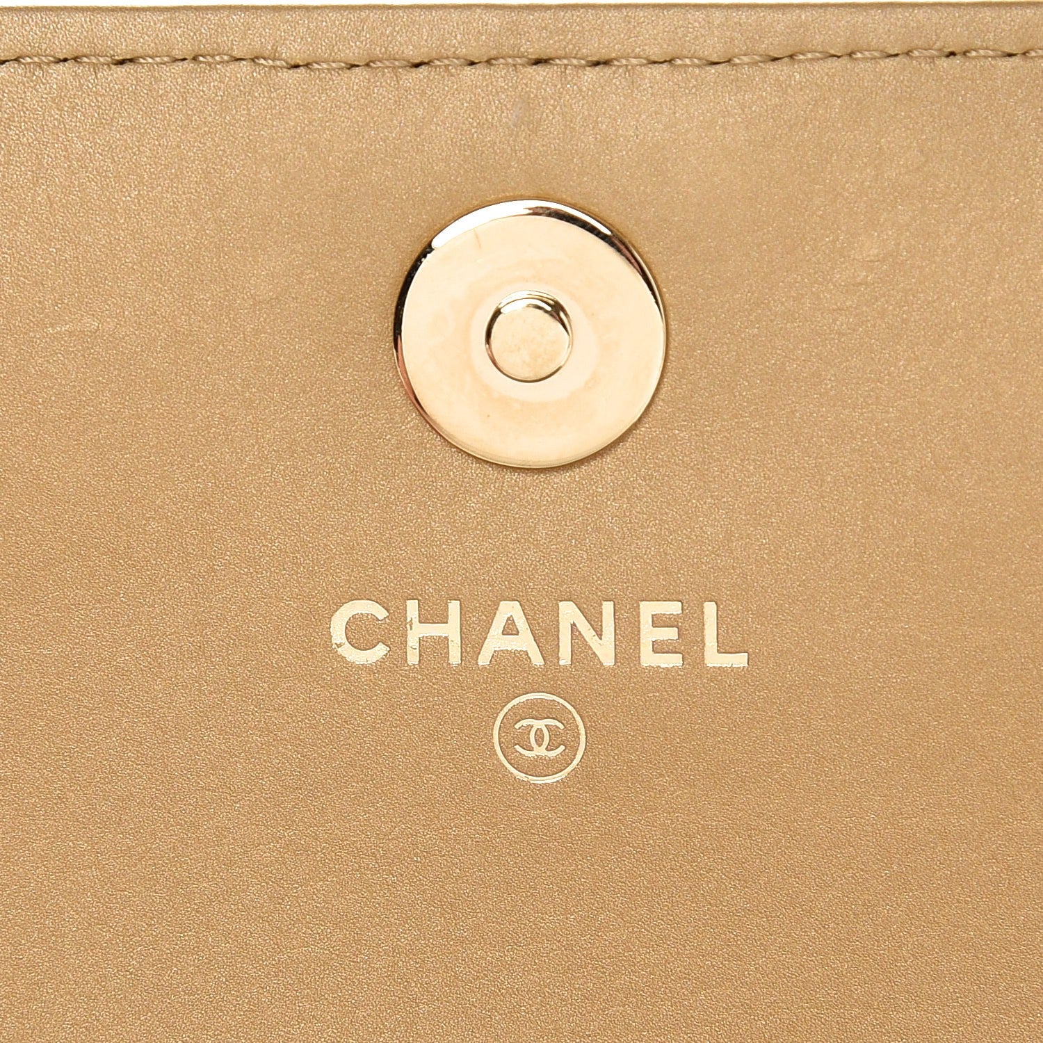 Chanel Calfskin Chevron Quilted Boy Wallet On Removable Chain WOC Dark Beige 8 of 11