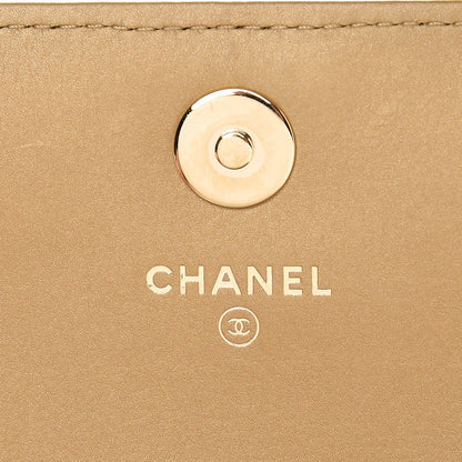 Chanel Calfskin Chevron Quilted Boy Wallet On Removable Chain WOC Dark Beige 8 of 11