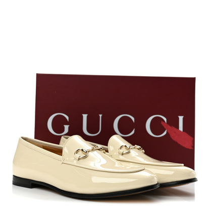Gucci Patent Womens Jordaan Loafers 38.5 New Ivory 11 of 11